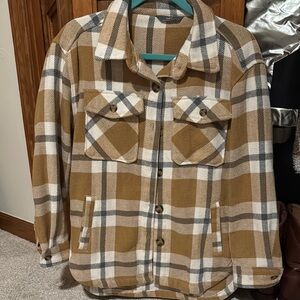 Plaid Button-Up Shacket